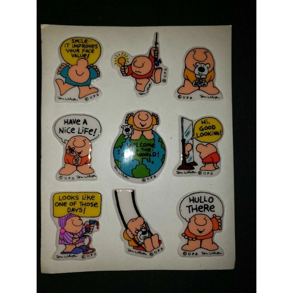 Vintage Ziggy‎ Character Universal Press Puffy Sticker Sheet New Old Stock
